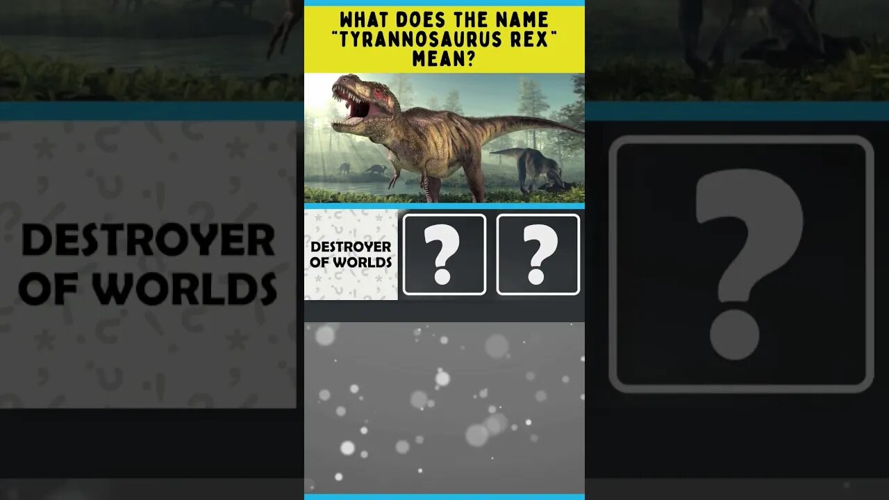 What does the name Tyrannosaurus Rex mean? #shorts #trivia #dinosaur #history #brainzonegames