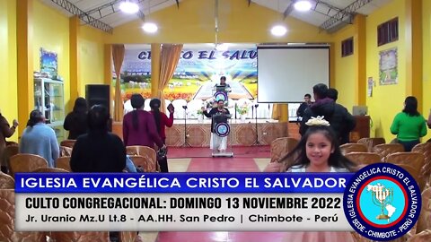 CULTO CONGREGACIONAL: DOMINGO 13 NOVIEMBRE 2022