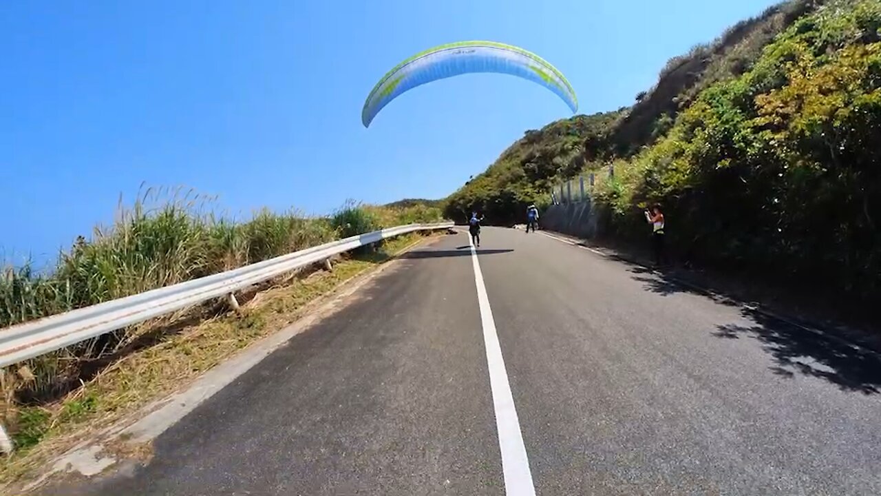 Paragliding on Amamioshima Japan.