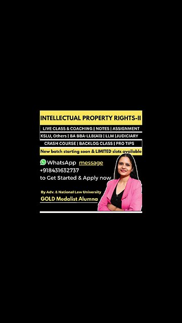 IPR 2 online live coaching class for LL.B. students KSLU KLE exam Intellectual Property Rights 2