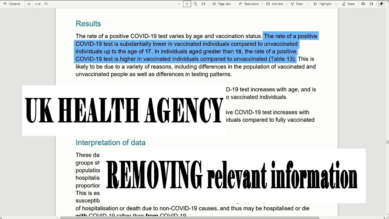 UK Health Agency now REMOVING relevant information