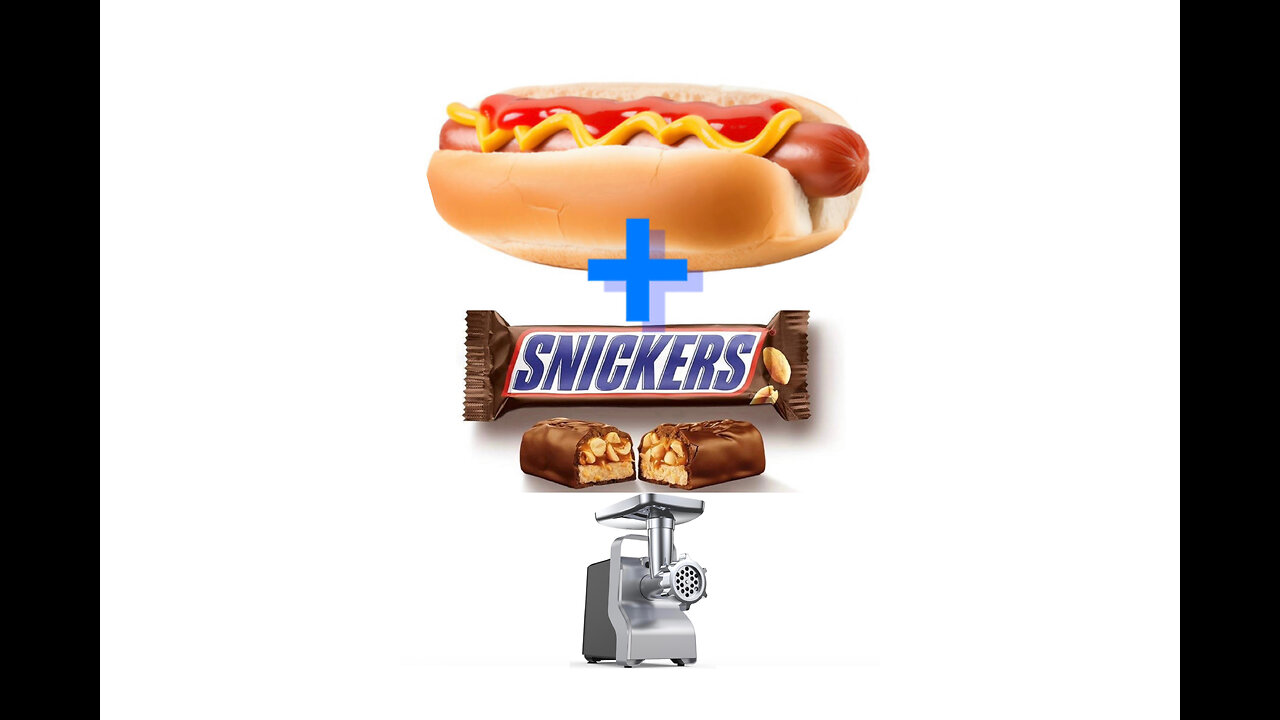 Grinding and Mixing HotDog with Snickers lchocolate!!! 🌭+🍫