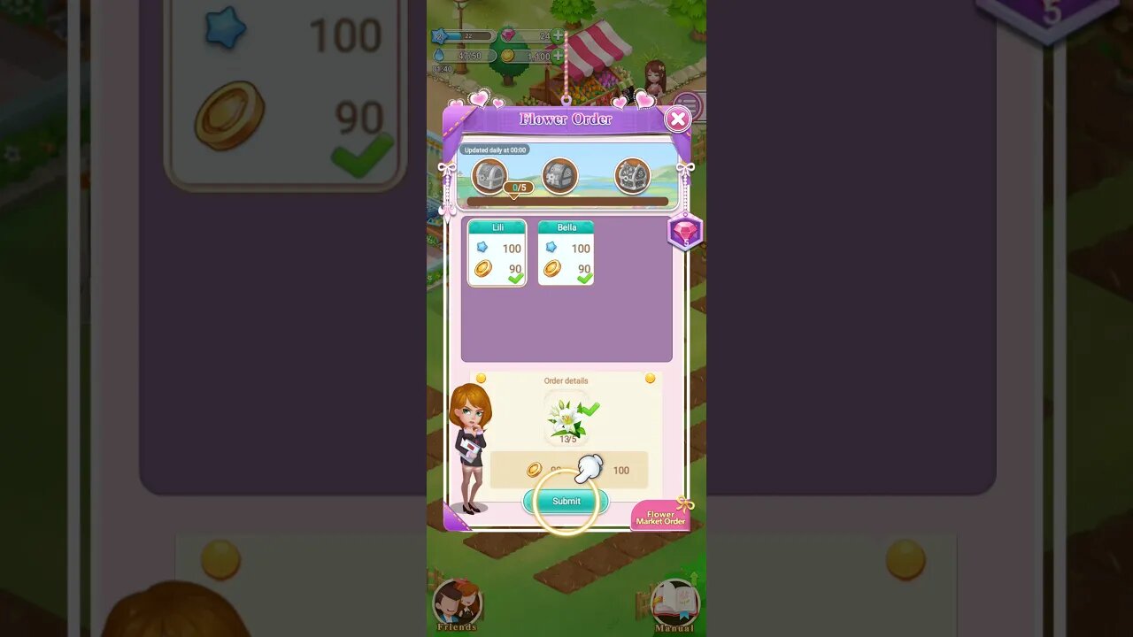 FLOWER ORDER AT FLOWERS GARDEN