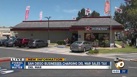 San Diego businesses charging Del Mar sales tax
