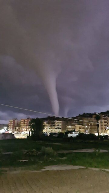 Waterspouts form off Italy’s Sicilian coast