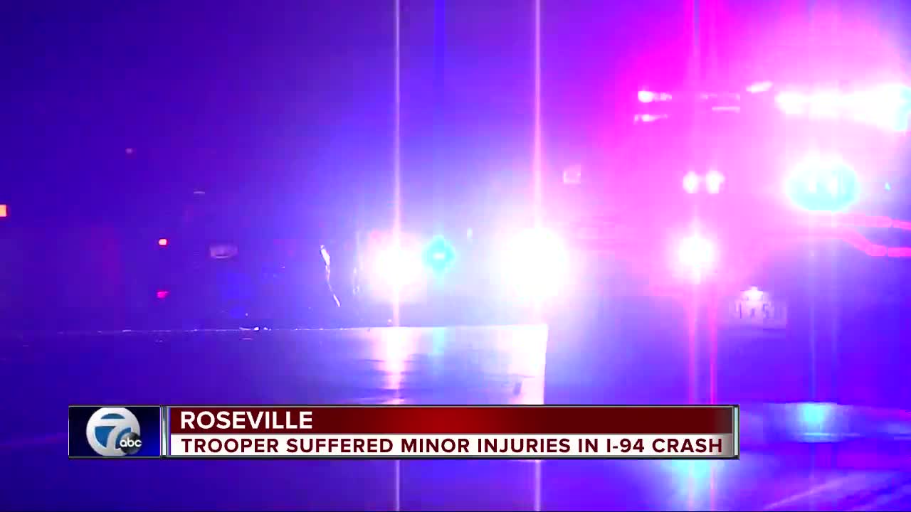 MSP Trooper injured in crash on EB I-94 in Macomb County