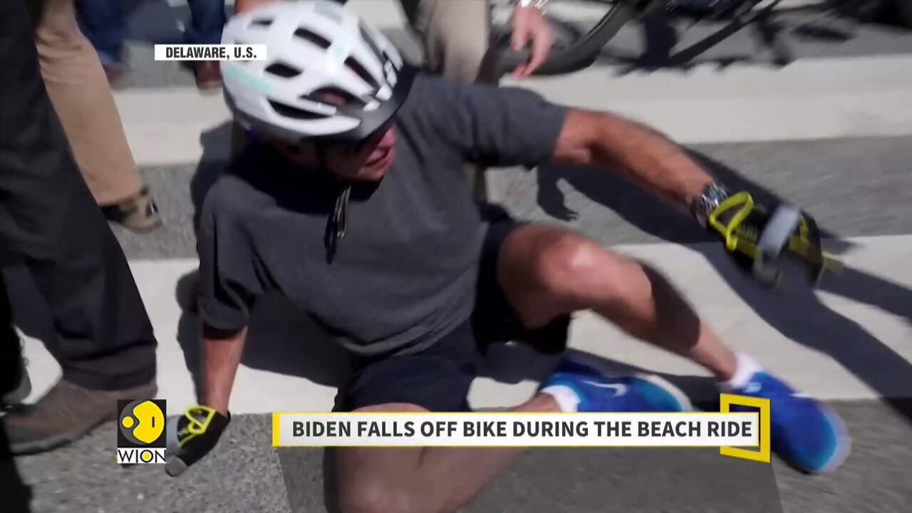 US President Joe Biden falls off bike during the beach ride, says 'I'm good' | English News | WION