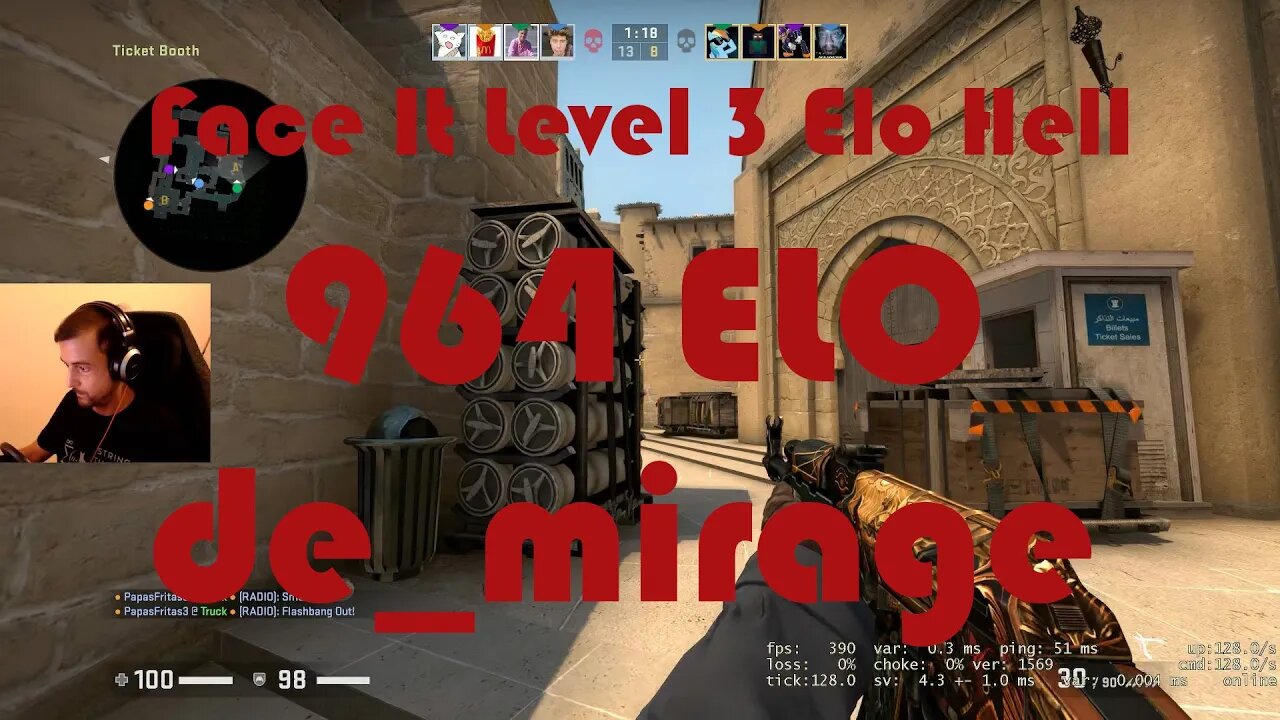 Face It Level 3 Elo Hell - Road to Level 4 - de_mirage - 964 ELO