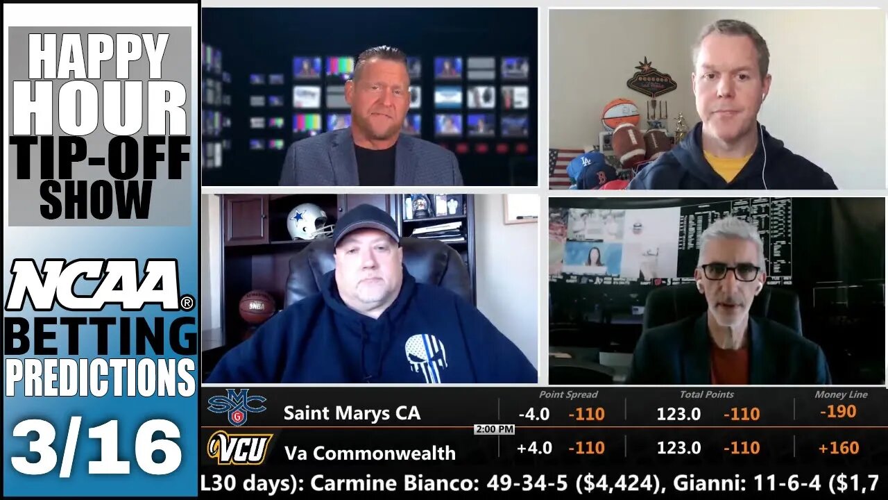 NCAA Tournament Predictions | College Basketball Betting Tips | Happy Hour Tip-Off Show for March 16