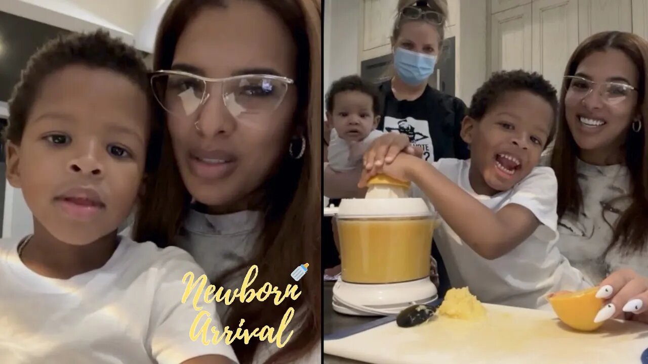 Bradley Beal's Wife Kamiah Makes Fresh Orange Juice With The Kids! 🍊