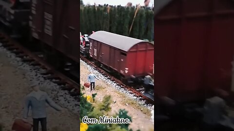 Trains Miniature with Person Viewer || #short #shorts #kereta #keretaapi #miniature #railway ||