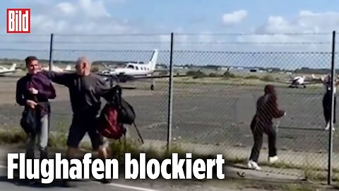 SYLT: Klima-Kriminelle kleben sich vor Privatjet