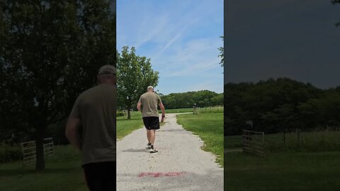 Discus Throw practice for Senior Olympics, Crazy 🤪 old man