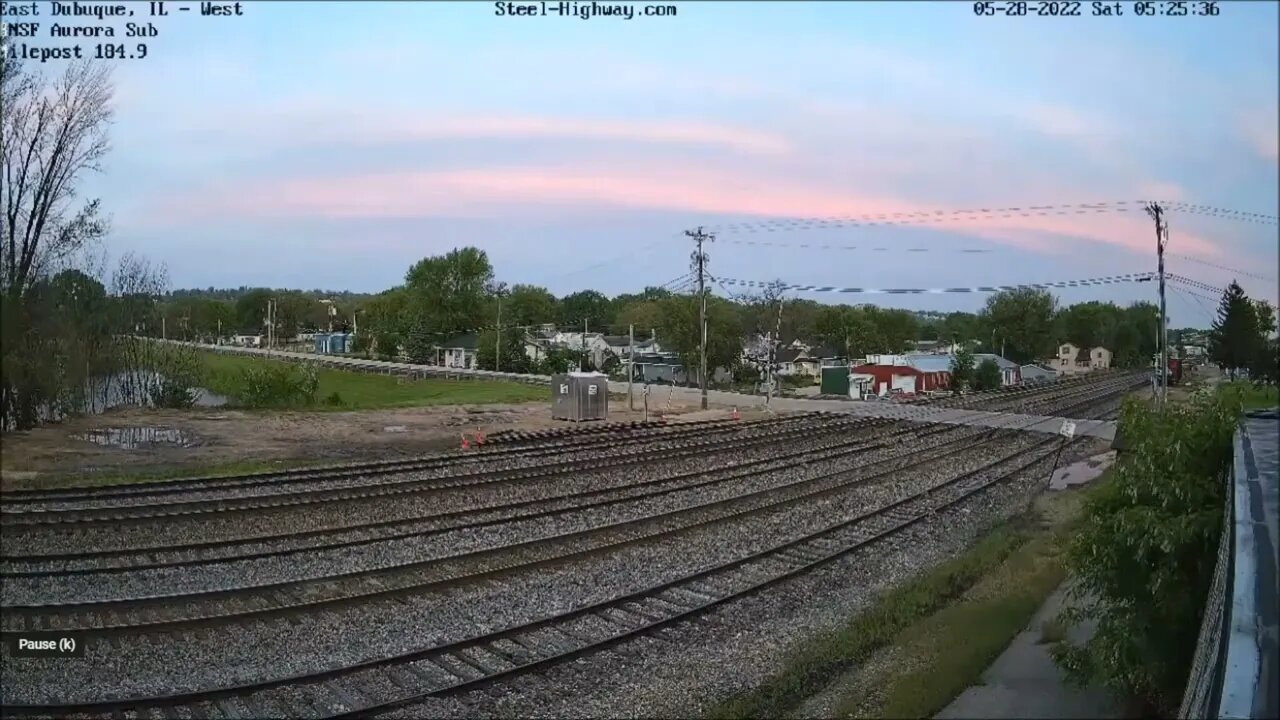 Sunrise at East Dubuque, IL along the CN and BNSF on May 28, 2022 #SteelHighway