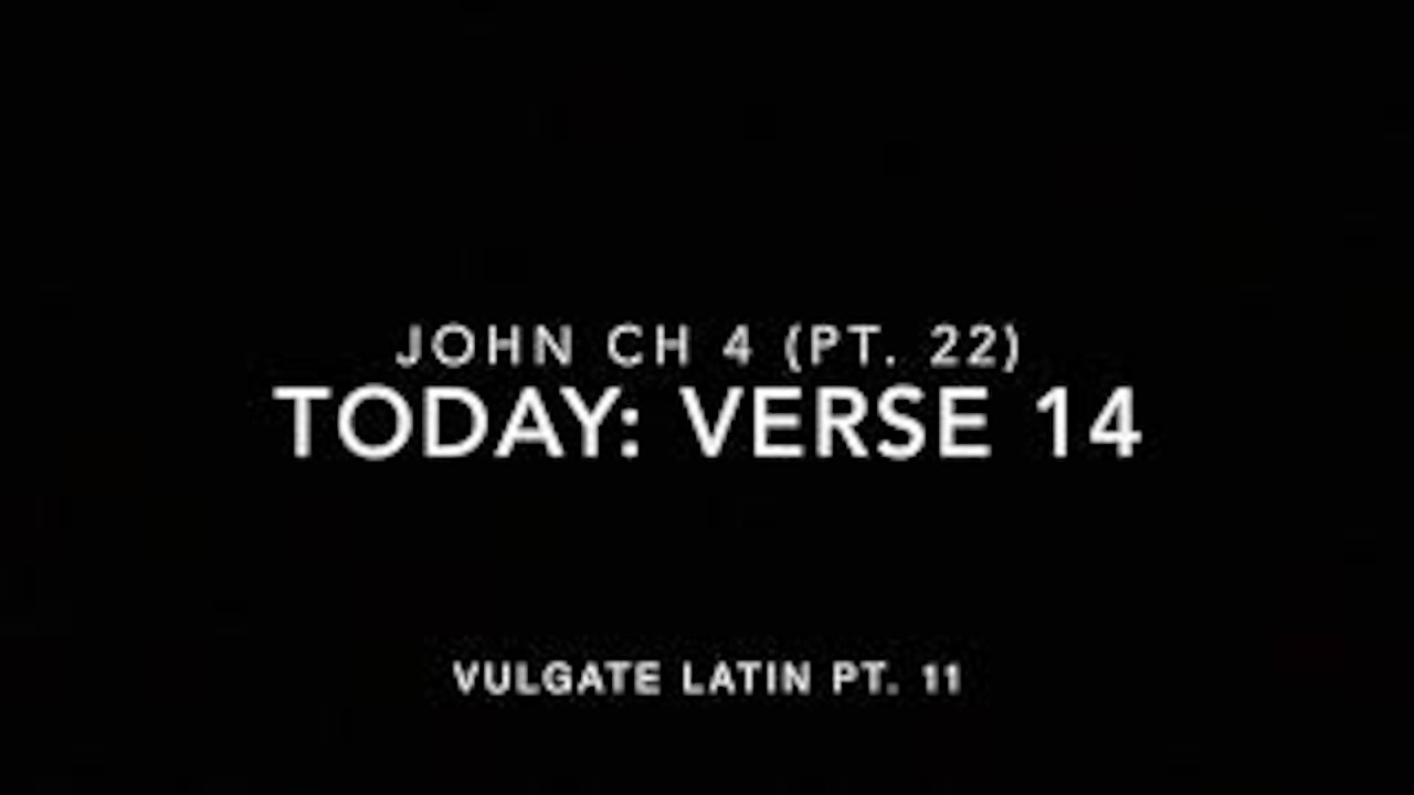 John Ch 4 Pt 22 Verse 14 (Vulgate 11)