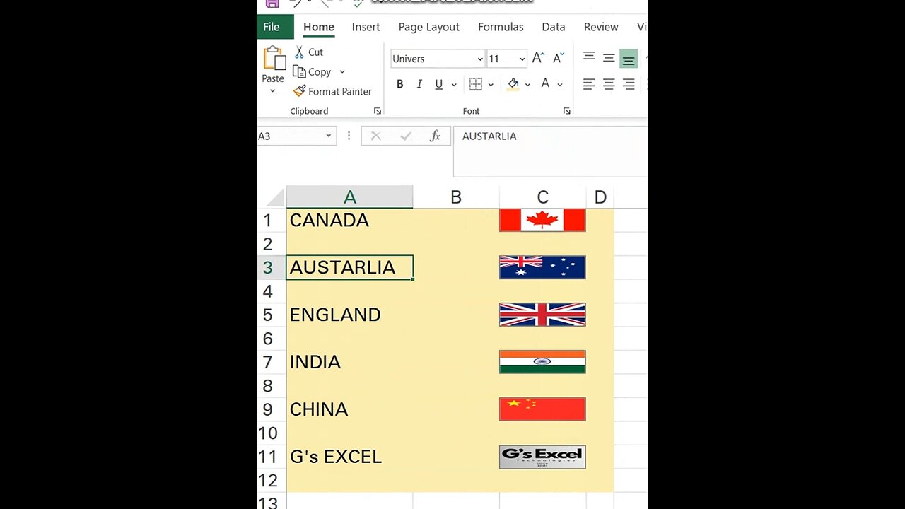 Excel Tutorials: How To Insert Country's Flag & Anthem In Ms Excel