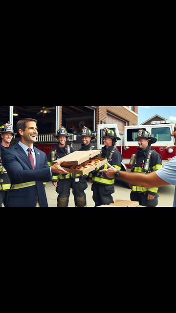 Donald Trump Delivers Pizza To Firefighters in Iowa