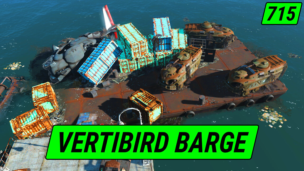 Finding a Tipped Vertibird Barge | Fallout 4 Unmarked | Ep. 715