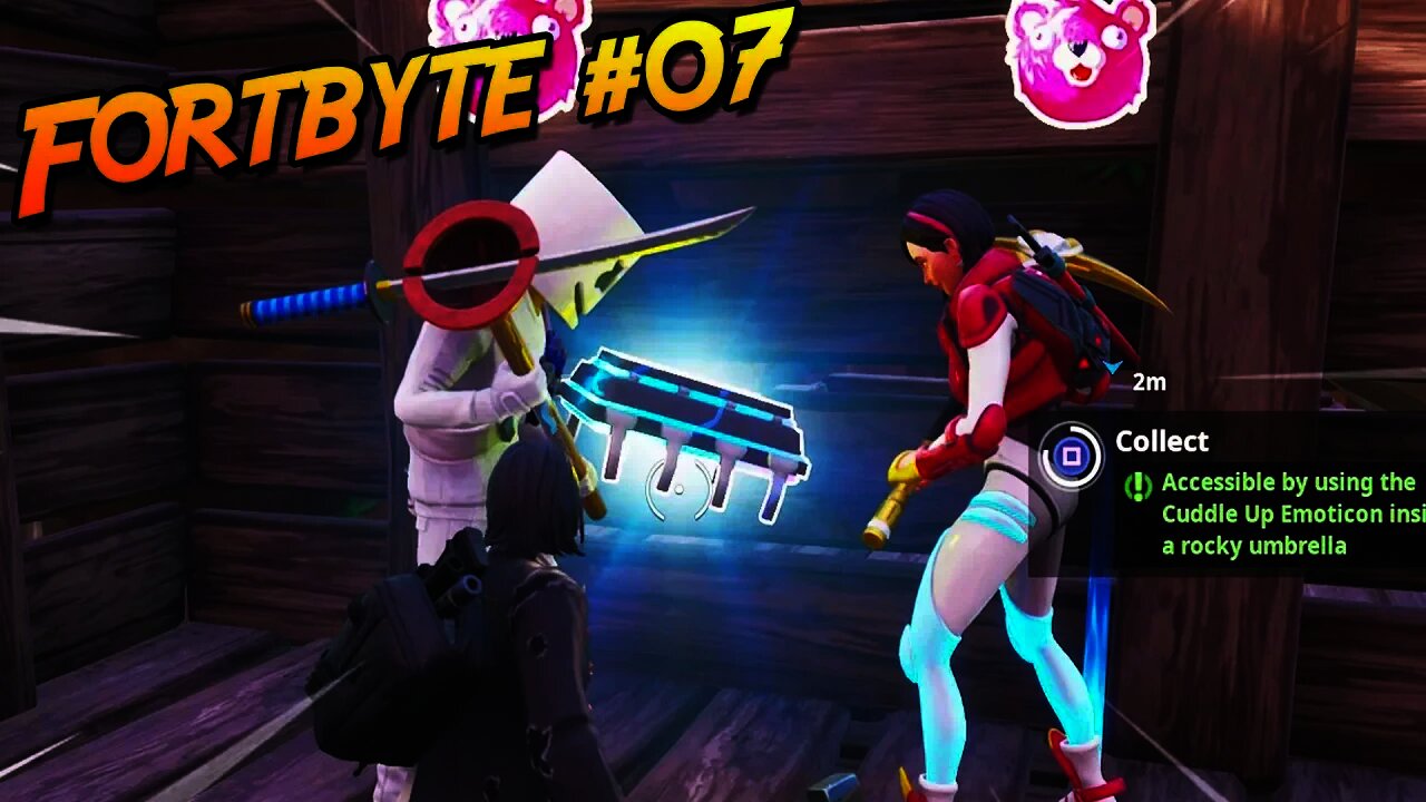 Fortbyte #07 Cuddle Up Emoticon in Rocky Umbrella | FORTNITE LOCATION