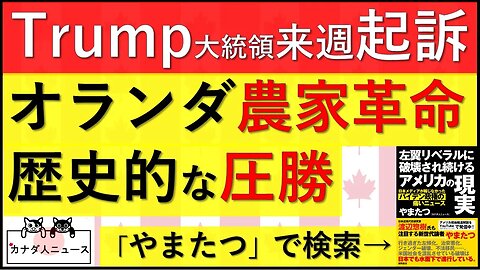 3.17 Trump大統領が来週起訴/オランダから良いニュース