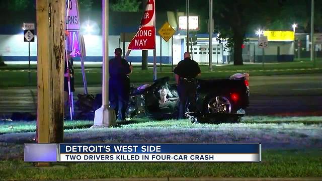 Two killed in four car crash in Detroit, witness and victim speak