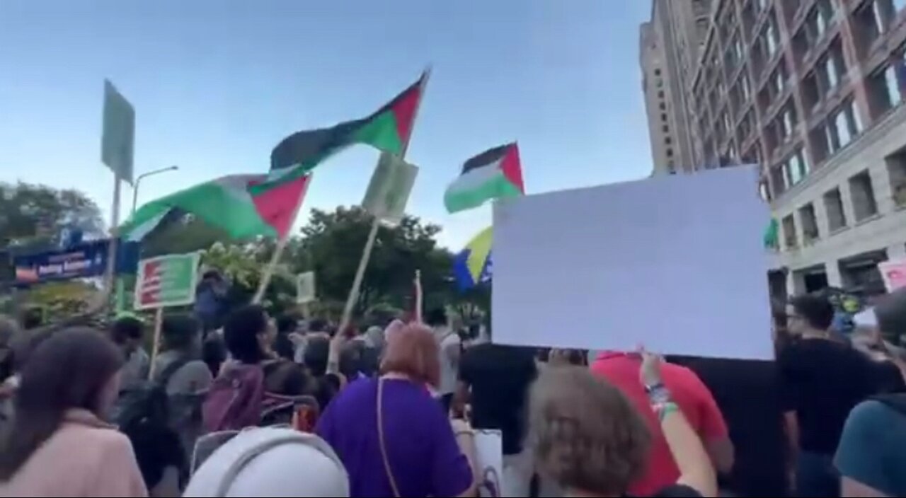 Protesters in Chicago chant “DNC go home or we’ll bring the war home”.