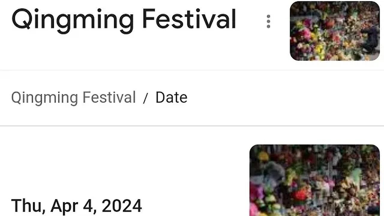 SAVE THE DATE : APRIL 4 2024 : QINGMING FESTIVAL