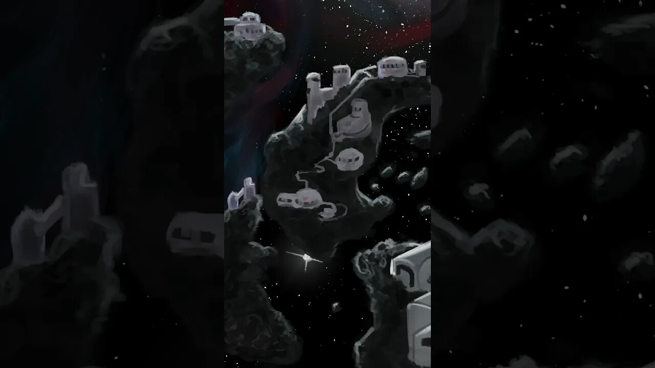 Yesterdays painting of an asteroid habitat. #painting