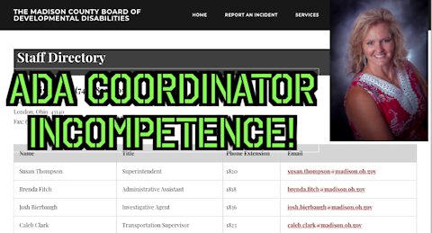 YOU ARE NOT GOING TO BELIEVE THIS! ADA COORDINATOR INCOMPETENCE IN MADISON COUNTY OH