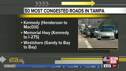 Top 50 most congested roadways in Tampa