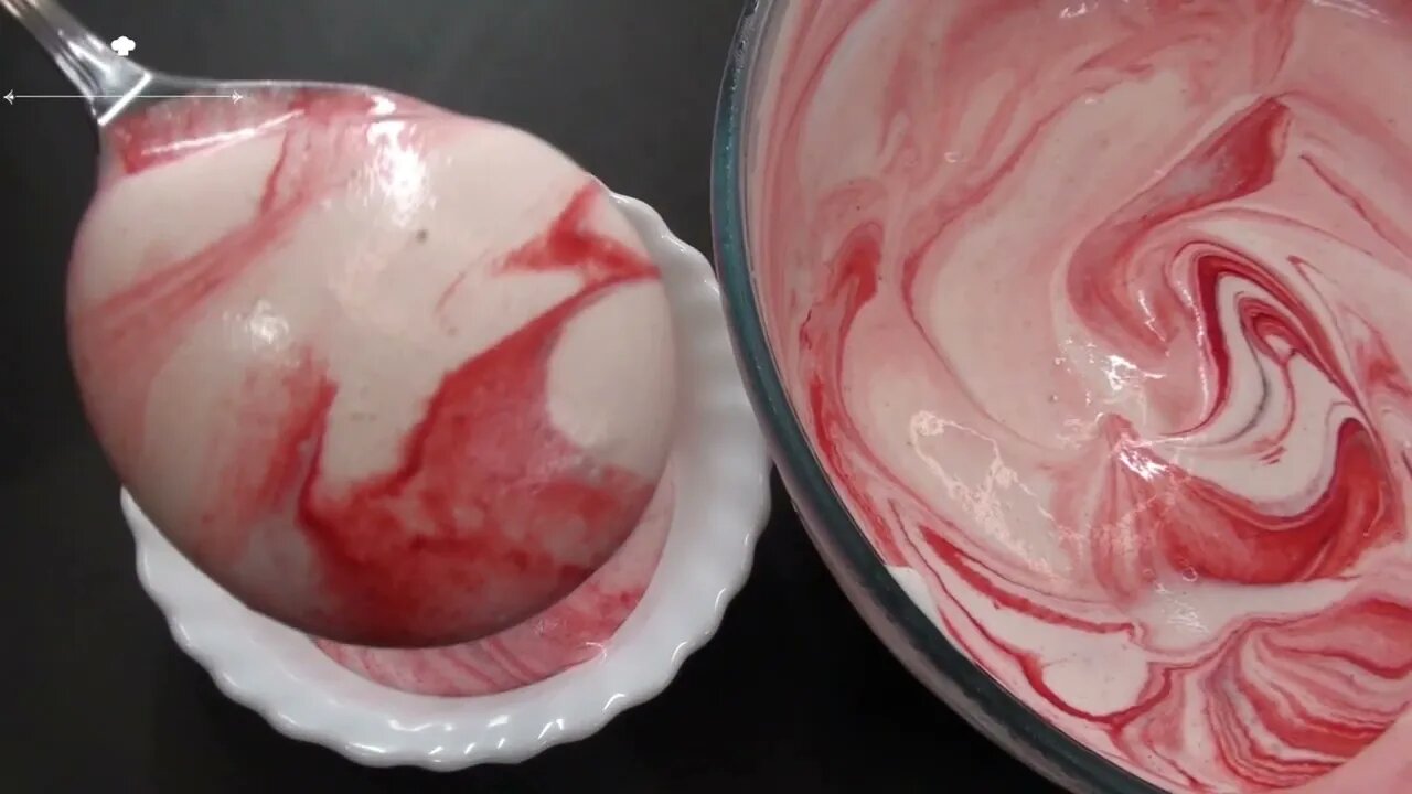 ASMR strawberry mousse dessert challenge Only 3 ingredients 5 minute
