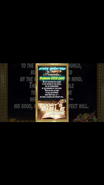 11.08.2022 | STORM MINISTRIES | Daily Bible Verse | ROMANS 12:2 (NIV) | #shorts