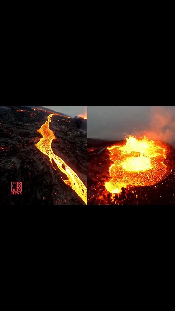 Incredible Drone Footage Of Volcano Eruption Threating Locals In Iceland