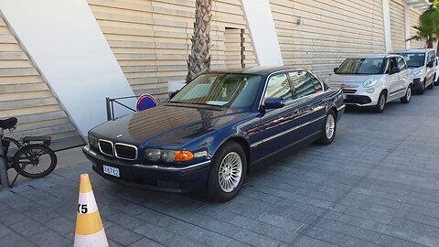 E38 BMW 750iL timeless CLASSIC in perfect surroundings on the Riviera. V12 beauty and double windows