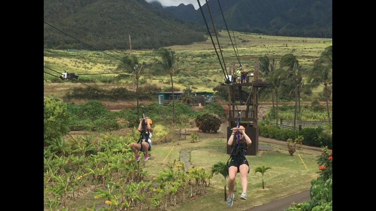 Zip lining in Hawaii