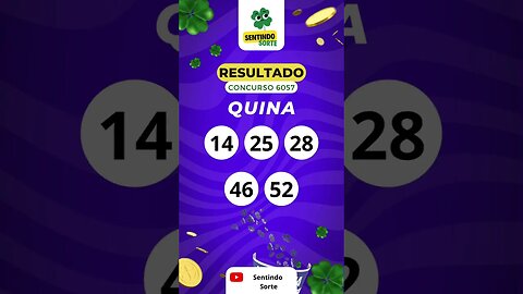 🍀 Resultado QUINA 6057 | Sentindo Sorte #shorts