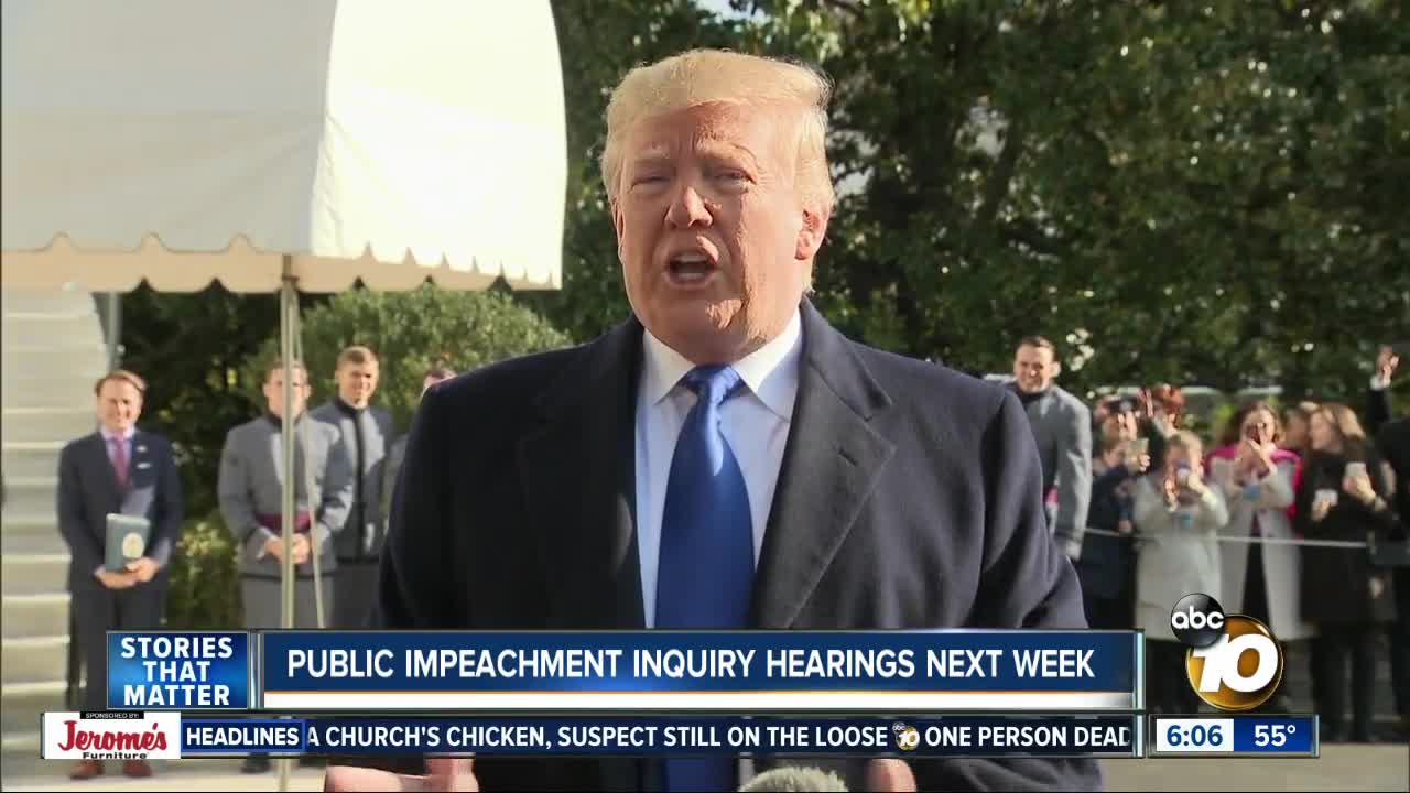 Public impeachment inquiry hearings to be held