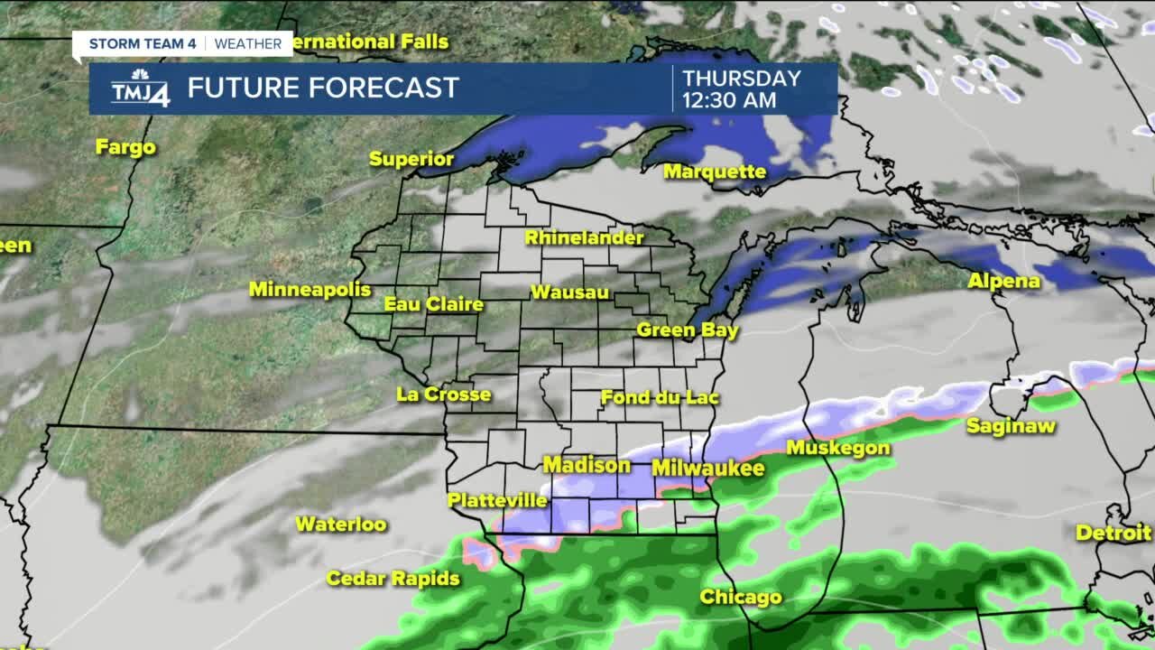 Cloudy skies Wednesday with a chance for wintry mix this afternoon