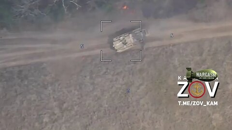 Ukrainian MRAP disabled with artillery driect hit at Novomayorskoe