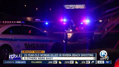 22-year-old woman killed, 5 men hurt in Riviera Beach shooting