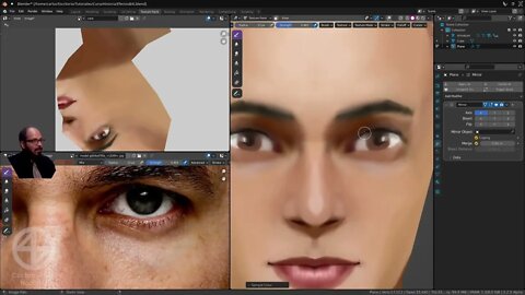 #Blender #Rostro Textura pintada a mano.