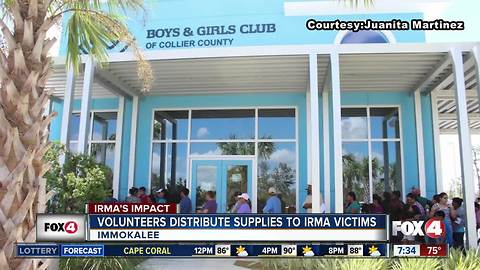 Hurricane Irma: Volunteers distribute supplies to Irma victims