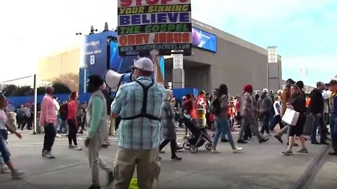 Super Bowl LIII Street Preaching - Day Before the Game - Atlanta - Street Preacher Kerrigan Skelly