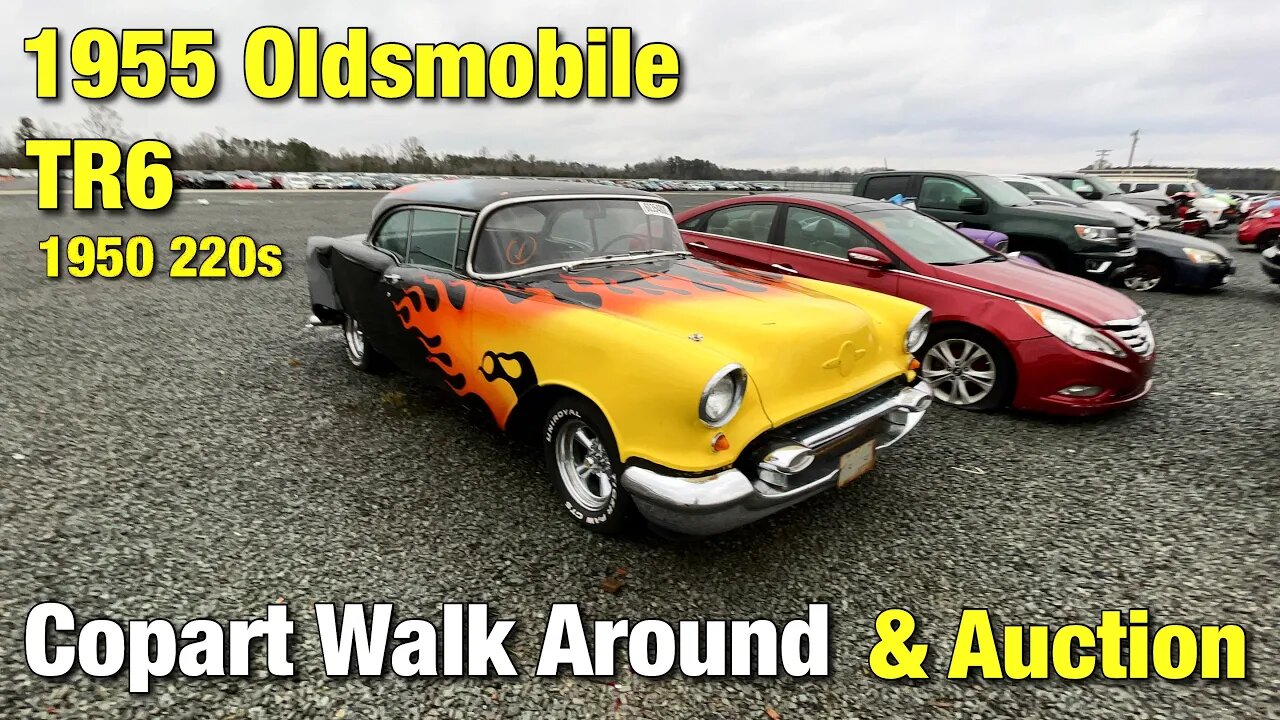 Copart Walk Around 1955 Oldsmobile, TR6, BMW X5M