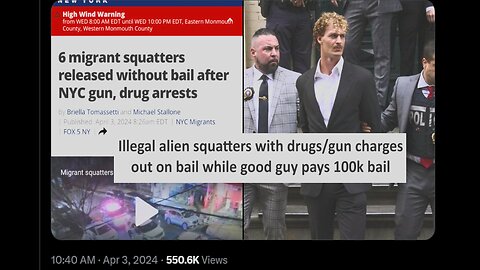 Daniel Petty Marine subway defender 100k bail, 6 illegals squatters gun and drug charger let out