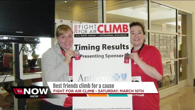 Best friends ready to climb for 10th year in Fight for Air Climb