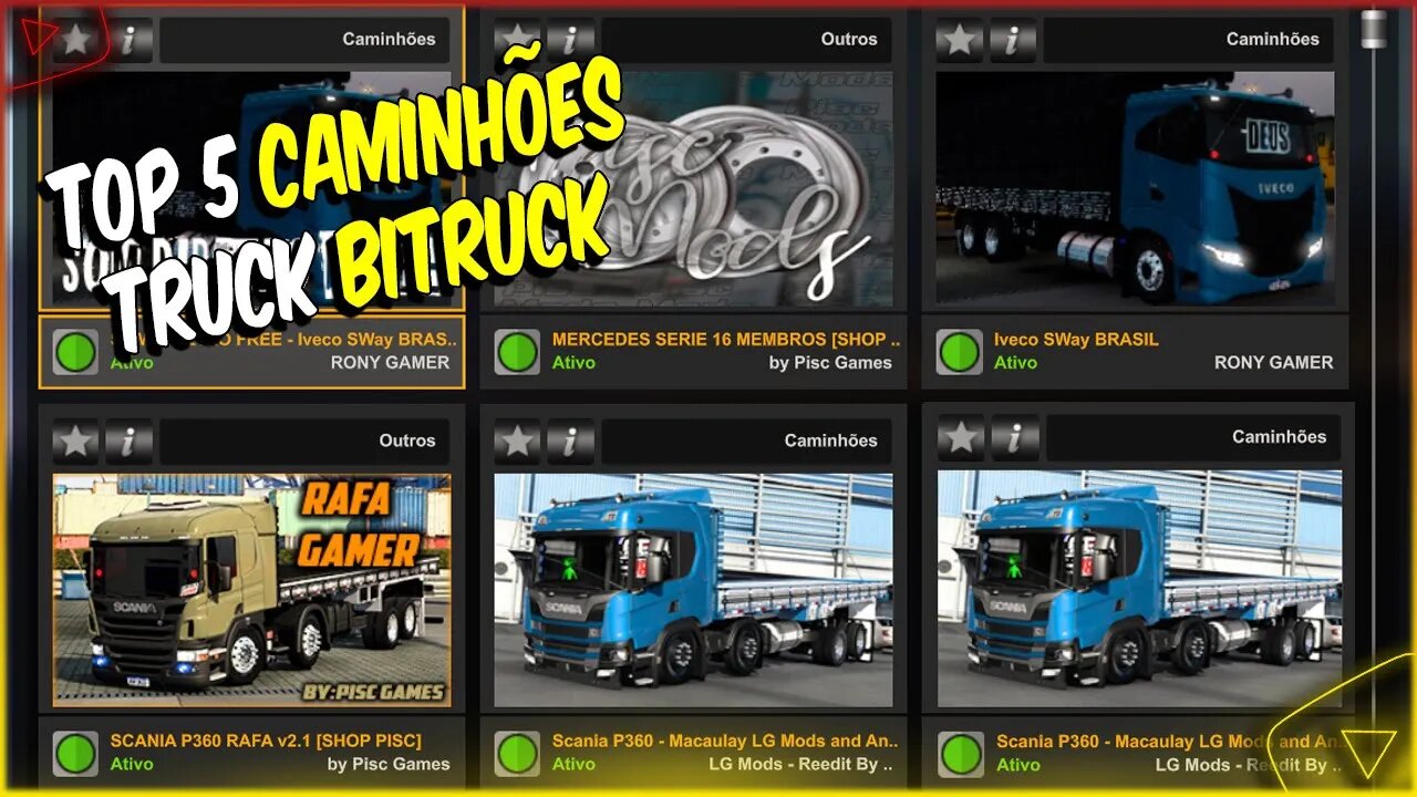 TOP 5 CAMINHÕES BITRUCK E TRUCK CHASSI RÍGIDO PARA ETS2 1.46