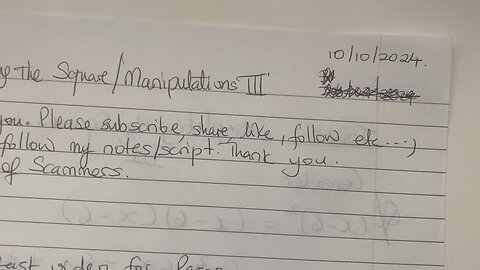 GCSE MATHEMATICS - COMPLETING THE SQUARES/MANIPULATIONS III