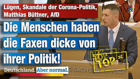 Lügen, Skandale der Corona-Politik, Matthias Büttner, AfD