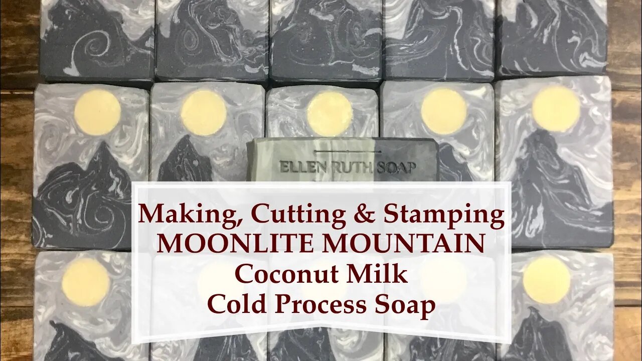 Making MOONLITE MOUNTAIN Coconut Milk Soap w/ Shaped Mountains & Moon Embeds | Ellen Ruth Soap